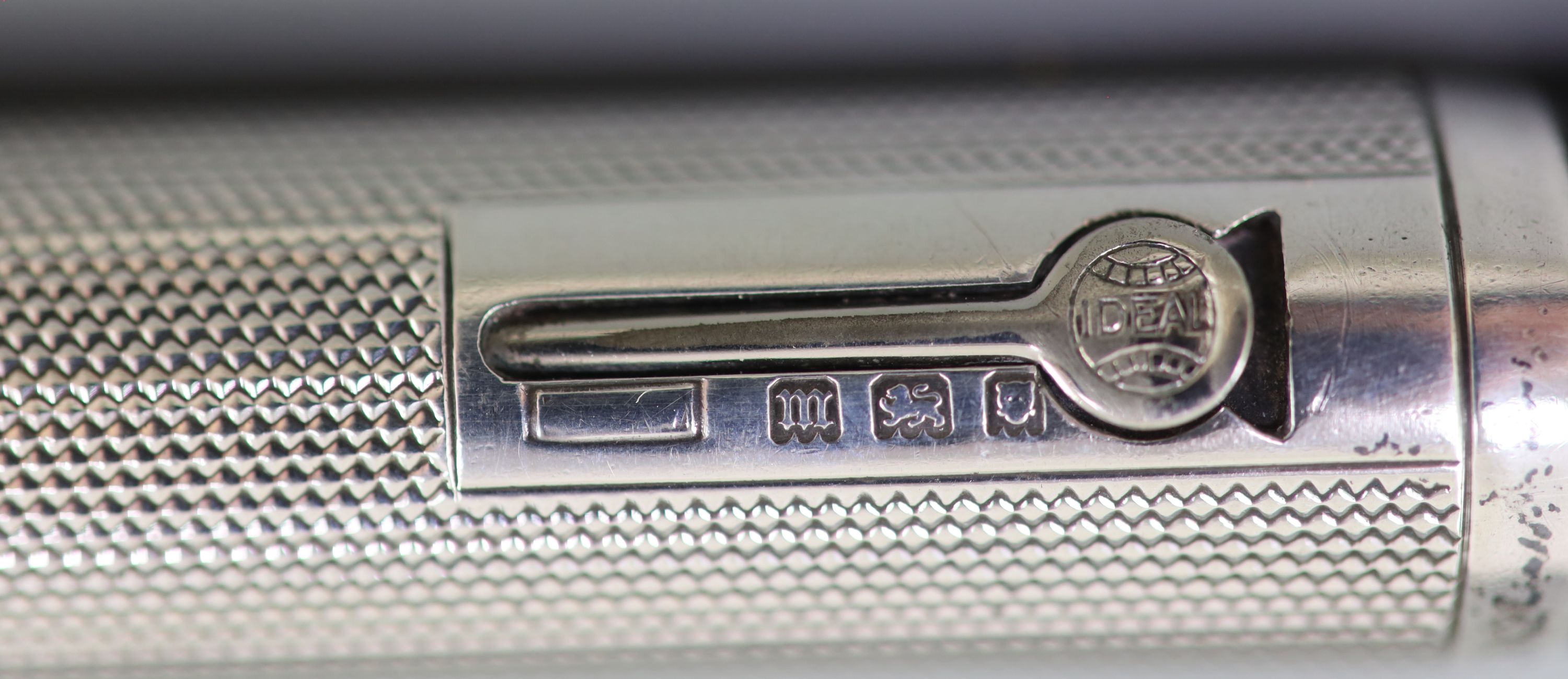 A rare giant Waterman's 58 Ideal silver overlaid fountain pen, 15.2 cm, Waterman’s case